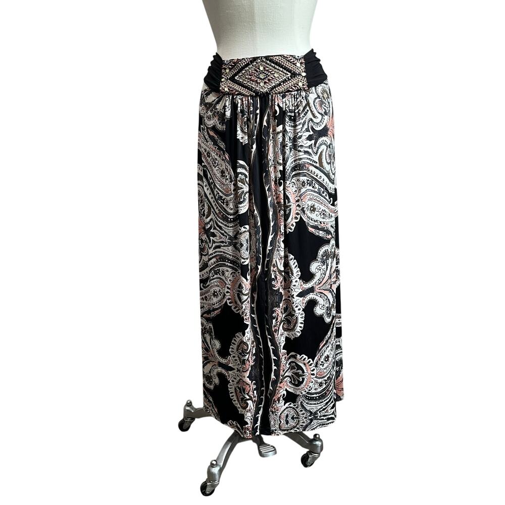 Venus Paisley Low Rise Gypsy Boho Festival Maxi Skirt Size M